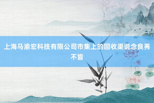上海马渝宏科技有限公司市集上的回收渠说念良莠不皆